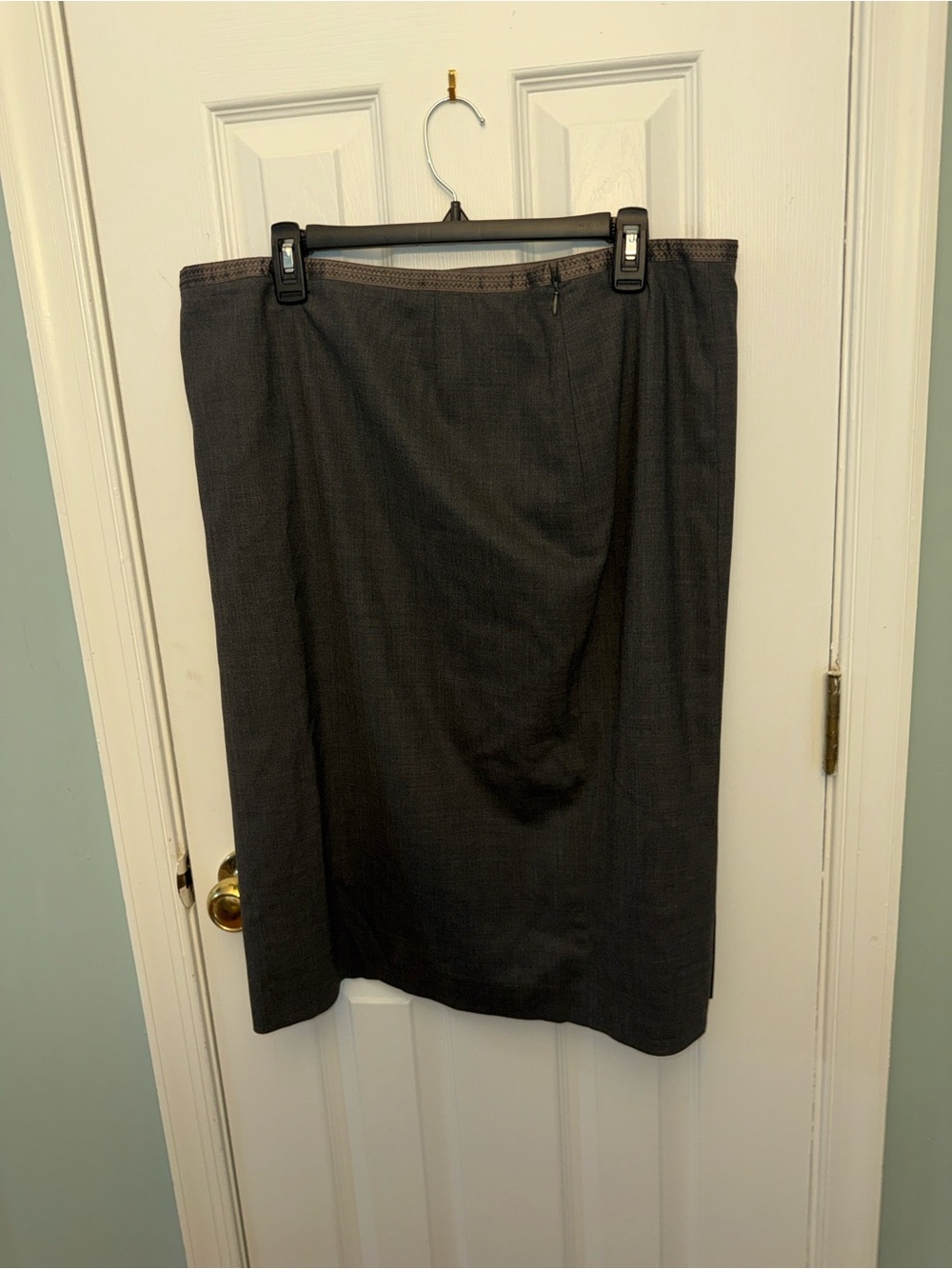 Vtg Escada Margaretha Ley Women's Straight Pencil Skirt Size 46 Grey 100% Wool